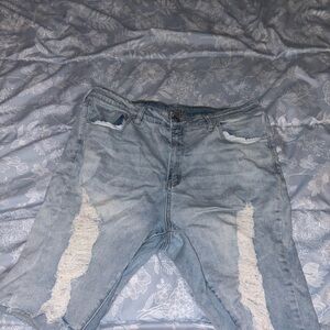 Rue21 Distressed Light Blue Denim Shorts